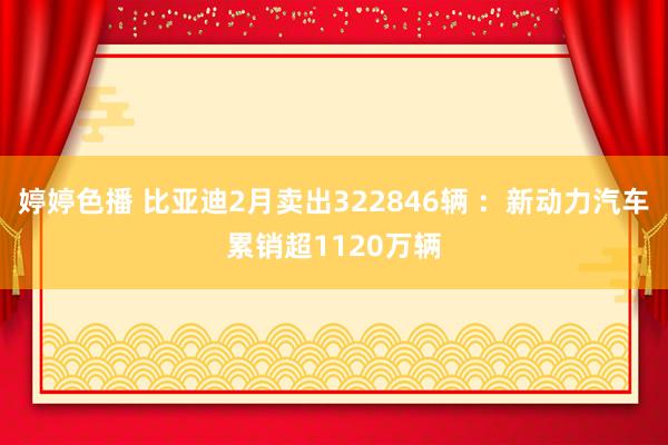 婷婷色播 比亚迪2月卖出322846辆 ：新动力汽车累销超1120万辆